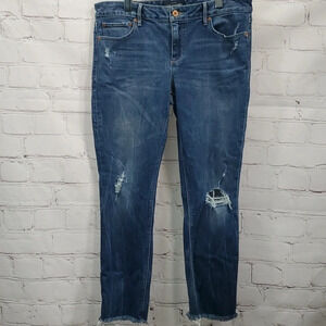 Lucky Brand Lolita Crop Medium Wash Raw Hem Women's Size 12